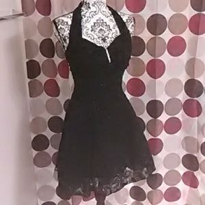 Fancy glittery black halter dress